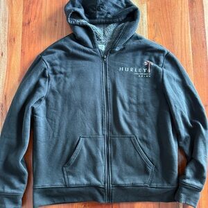 🦊 Hurley Black Fleece-Lined Hoodie